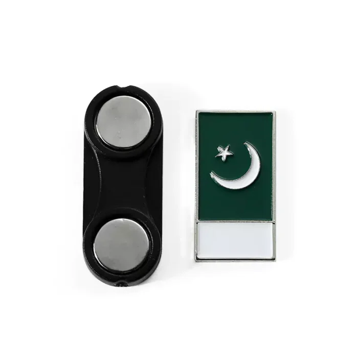Flag Of Pakistan Enamel Silver Magnet Badge Pin